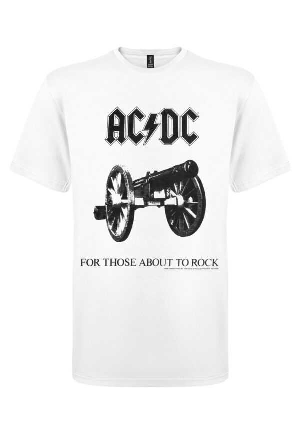 AC/DC For Those about to rock white T-Paita