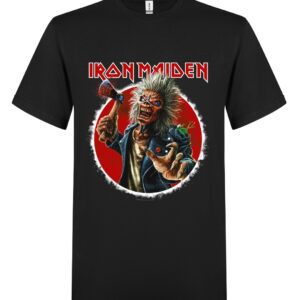 Iron Maiden Axe Eddie Exploding Circle Back and Front T-Paita