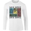 David Bowie Mick Rock College T-Paita Pitkähihainen