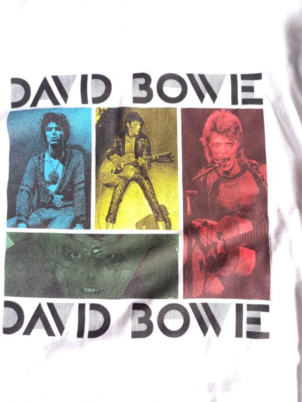 David Bowie Mick Rock College T-Paita Pitkähihainen