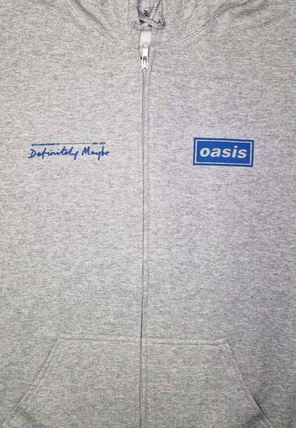 Oasis- Definitely Maybe Tracklistning Zip-up Huppari