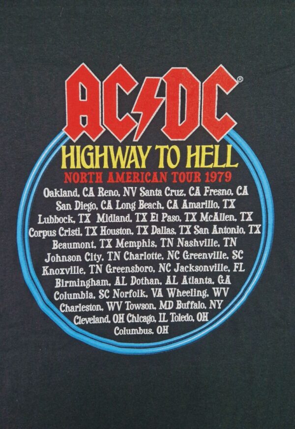 Ac/dc Highway to Hell North America Tour 1979 T-Paita