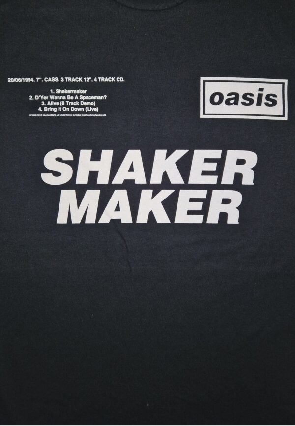 Oasis Shakermaker Tracklisting T-Paita