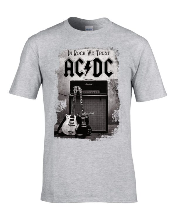 AC/DC In rock we trust Harmaa T-Paita