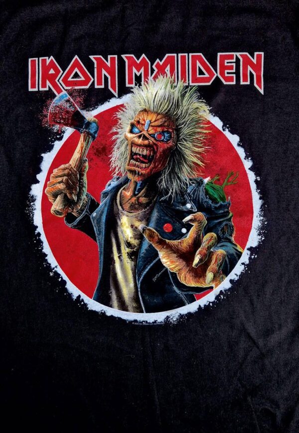 Iron Maiden Axe Eddie Exploding Circle Back and Front T-Paita