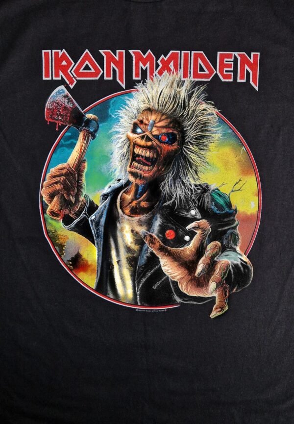 Iron Maiden Axe Eddie Red White Circle Back and Front T-Paita
