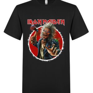 Iron Maiden Axe Eddie Exploding Circle Back and Front T-Paita