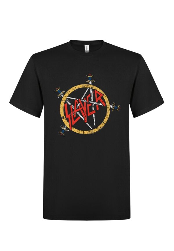 Slayer Pentagram distressed T-Paita